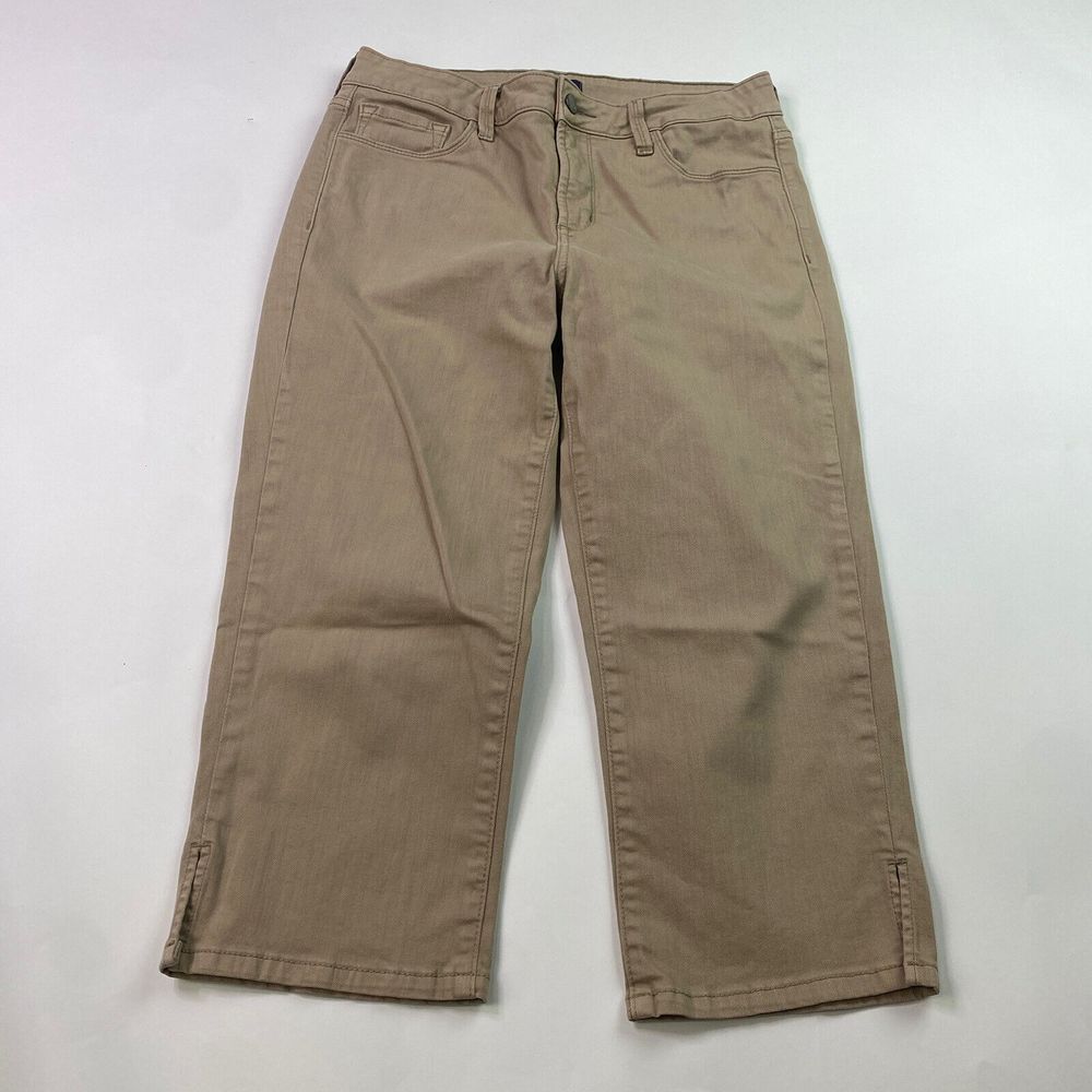 NYDJ Womens Beige Tan Capri Crop Pants stretch 6